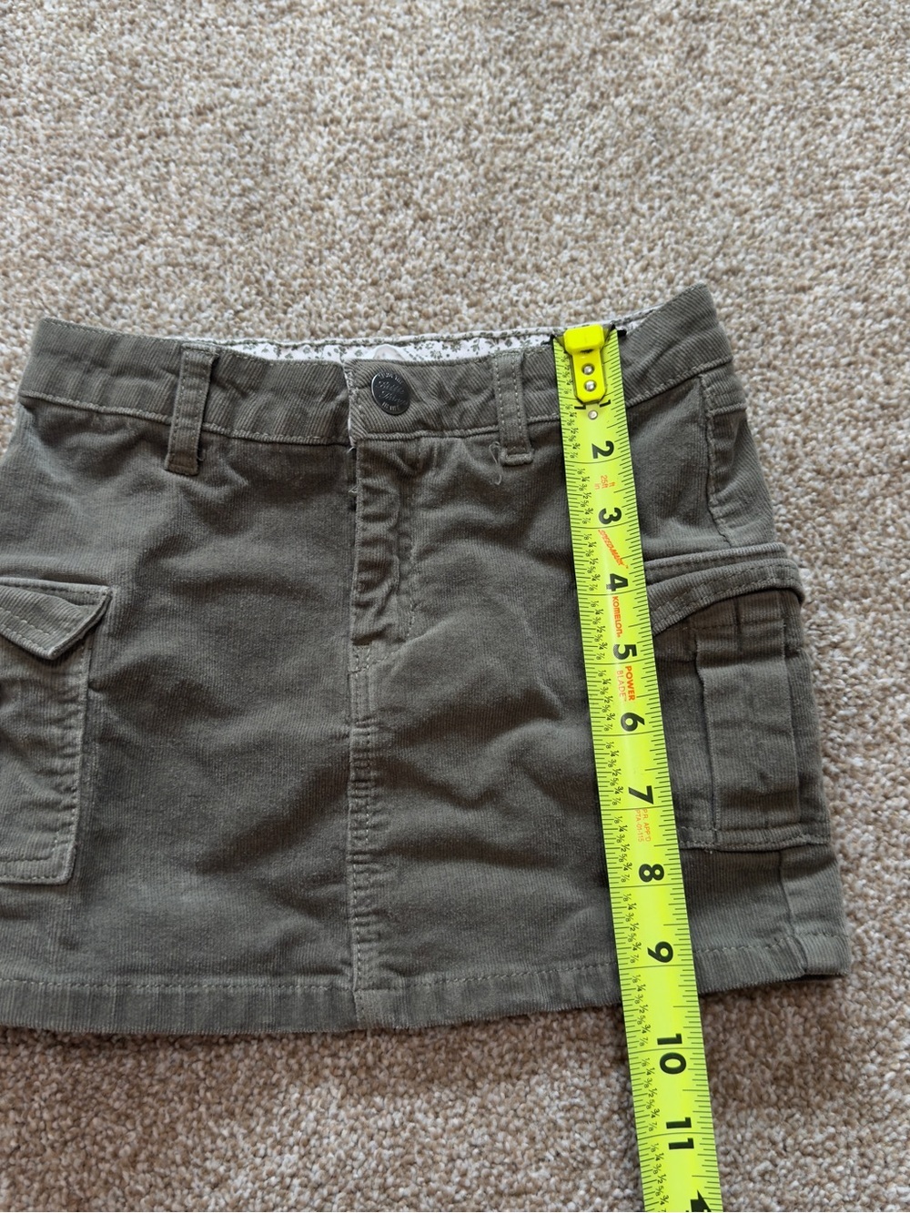 H&M Kids Olive Corduroy Cargo Mini Skirt 5-6Y Utility Military - Picture 6 of 9